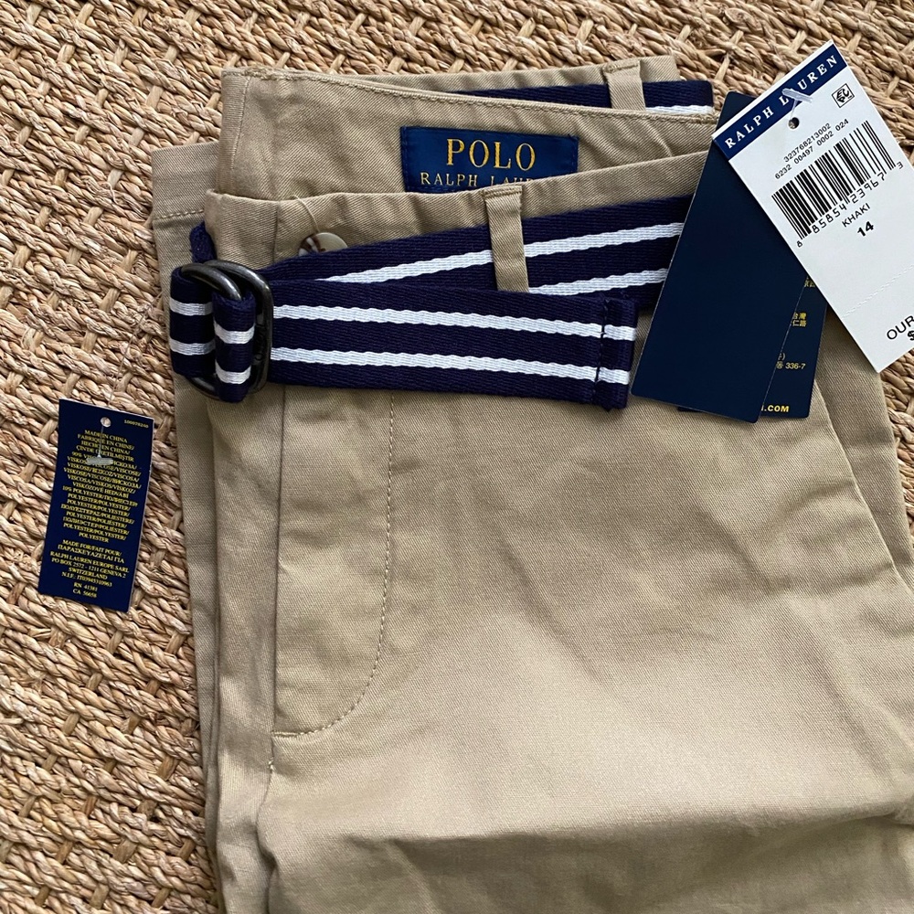 Boys 14 Polo khaki pants NWT